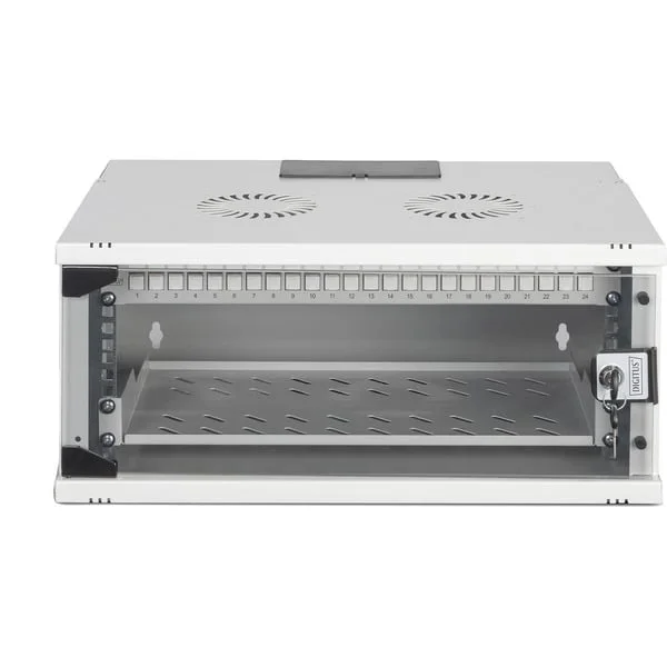 Digitus Netzwerk-Set SOHO Pro 19" 540x400 mm (BxT), IT-Schrank (hellgrau, unmontiert, 4 Höheneinheiten)