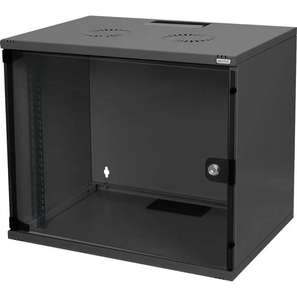 Digitus Wandgehäuse, SOHO, 540x400 mm (BxT), IT-Schrank (schwarz, unmontiert, 7 Höheneinheiten)
