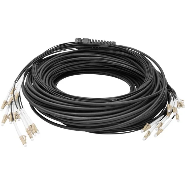 Digitus Glasfaser Universal Breakout Kabel, Duplex, LC/UPC Stecker, Multimode OM4 (schwarz, 30 Meter, vorkonfektioniert)