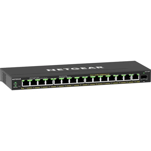 Netgear GS316EP, Switch (schwarz)