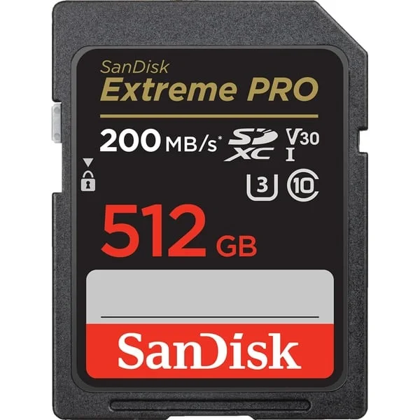 SanDisk Extreme PRO 512 GB SDXC, Speicherkarte (schwarz, UHS-I U3, Class 10, V30)