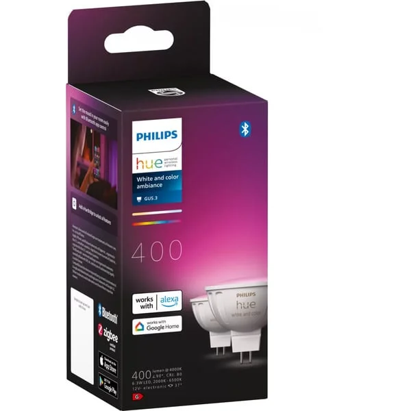 Philips HUE White & Color Ambiance MR16 Smarter Spot 400 lm Doppelpack, LED-Lampe