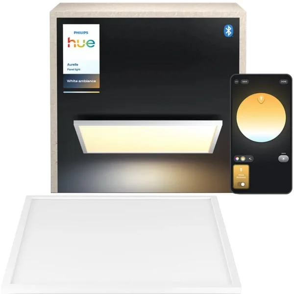 Philips HUE White Ambiance Aurelle quadratische Panelleuchte XL, LED-Leuchte (weiß)