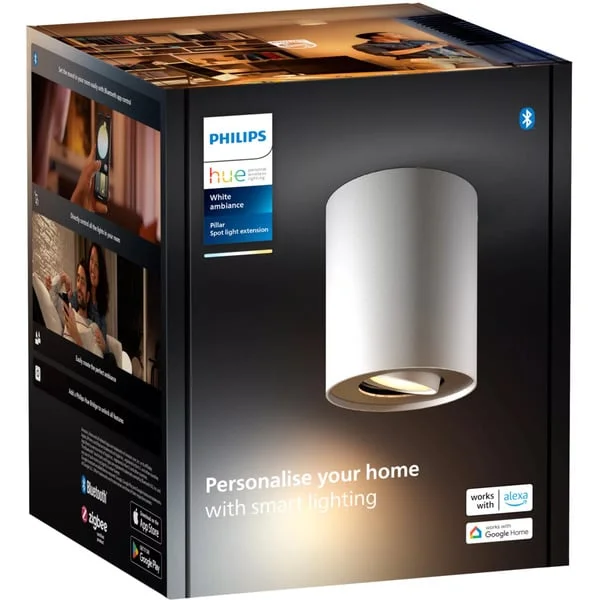 Philips HUE White Ambiance Pillar Einzelspot, LED-Leuchte (weiß, Erweiterung)