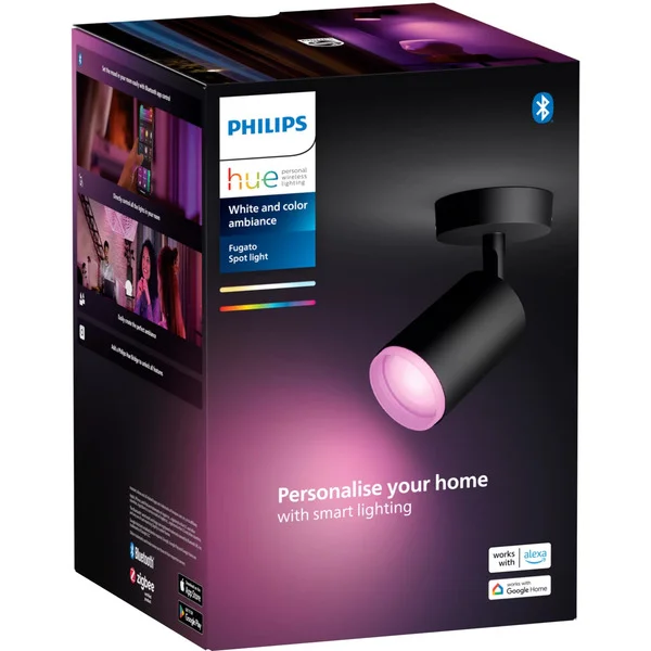 Philips HUE White & Color Ambiance Fugato 1er-Spot, LED-Leuchte (schwarz)