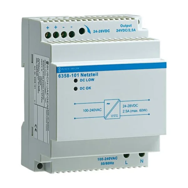 Busch-Jaeger Netzteil Regelgerät 230 Volt auf 24 Volt, 2500 Milliampere, Typ 6358-101 (Retail)