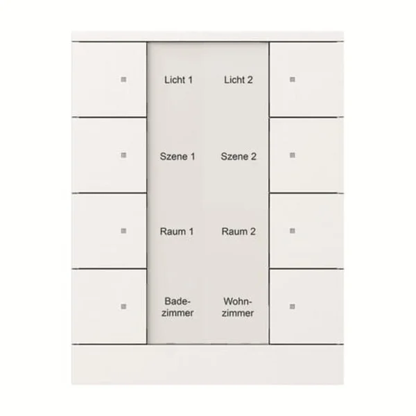 Busch-Jaeger Bedienelement achtfach mit integriertem KNX-Busankoppler und Beschriftungsfeld, Taster (weiß (glänzend), Retail)