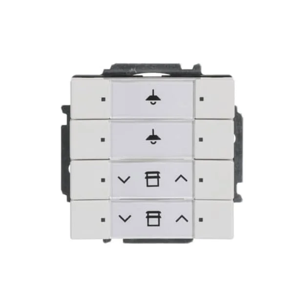 Busch-Jaeger Tastsensor vierfach mit Busankoppler Typ 6127/01-84 für KNX Installationsbus (weiß (glänzend), Retail)
