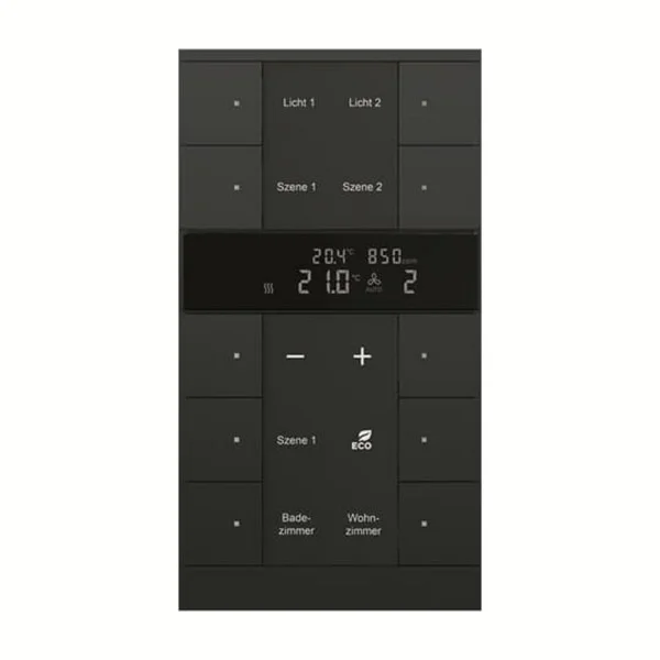 Busch-Jaeger Heizungs-, Lüftungs- und Klimagerät mit CO2- und Feuchtesensor, Unterputz, KNX-Bus, CO2-Messgerät (schwarz (matt), Retail)