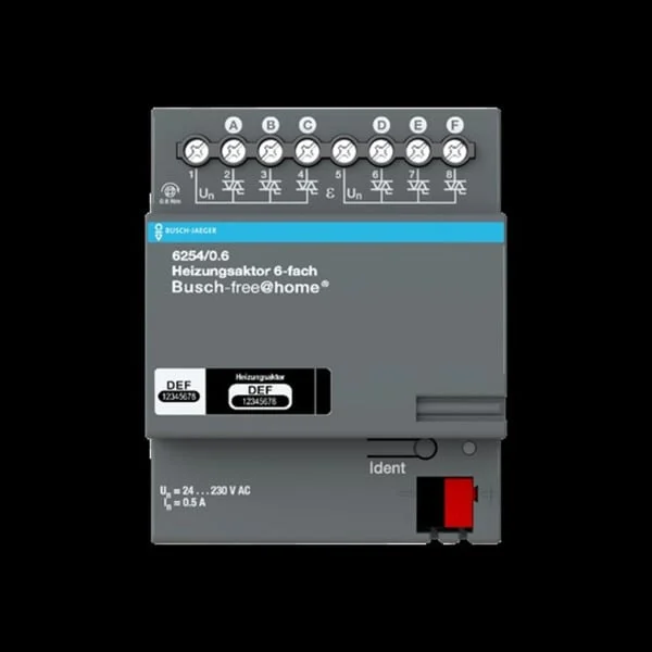 Busch-Jaeger Heizungsaktor sechsfach für Busch-free@home, Typ 6254/0.6, REG, 230 Volt (Retail)