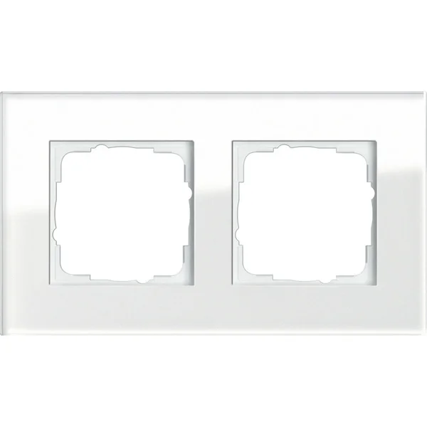 Gira Abdeckrahmen zweifach aus Glas, glänzende Oberfläche, System 55 Esprit, Typ 021212 (weiß (glänzend), Retail)