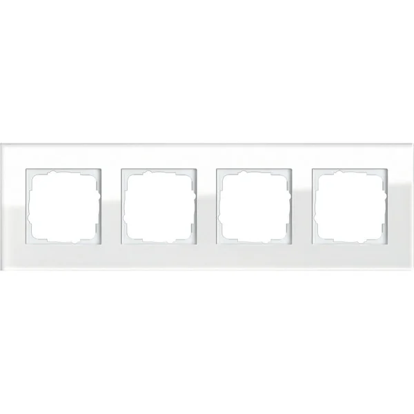 Gira Abdeckrahmen vierfach Weißglas, Unterputzmontage, glänzende Oberfläche, Glas (weiß (glänzend), Retail)