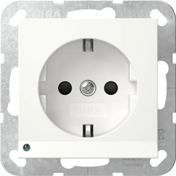 Gira Schutzkontaktsteckdose Typ F 16 Ampere 250 Volt mit LED-Orientierungsleuchte (weiß (matt), Retail)