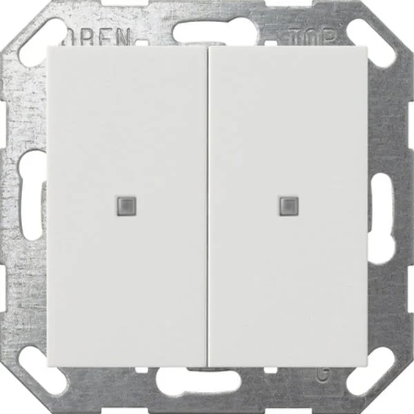 Gira Taster mit Wippe zweifach für Gira One und KNX System 55 glänzend Kunststoff (weiß (glänzend), Retail)