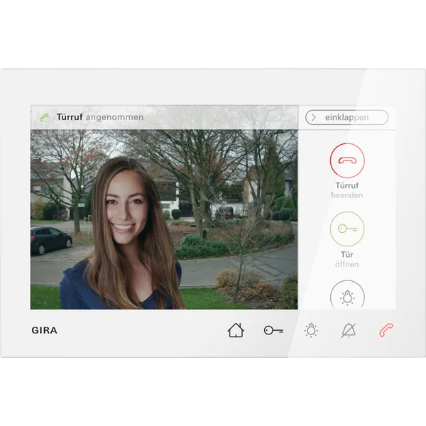 Gira Wohnungsstation Video Aufputz 7 Zoll mit TFT-Farbdisplay und Freisprechfunktion (weiß (glänzend), Retail)