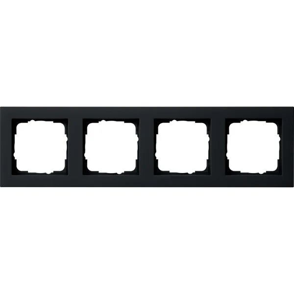 Gira Abdeckrahmen vierfach, lackiert, matt, Kunststoff, Unterputzmontage, Schutzart IP20 (schwarz (matt), Retail)