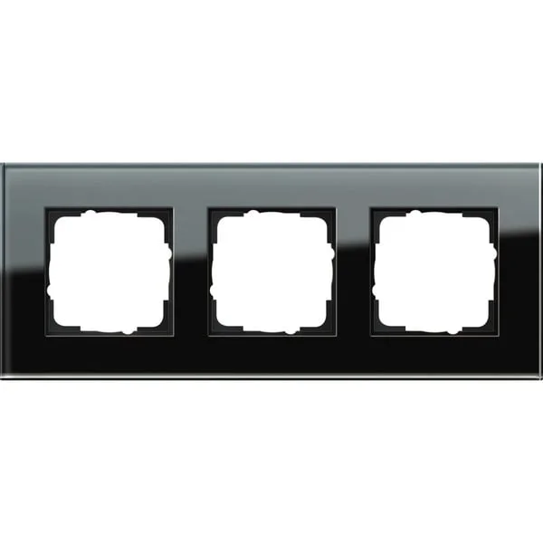 Gira Abdeckrahmen dreifach aus Glas, glänzende Oberfläche, Schutzart IP20, Esprit System 55 (schwarz (glänzend), Retail)
