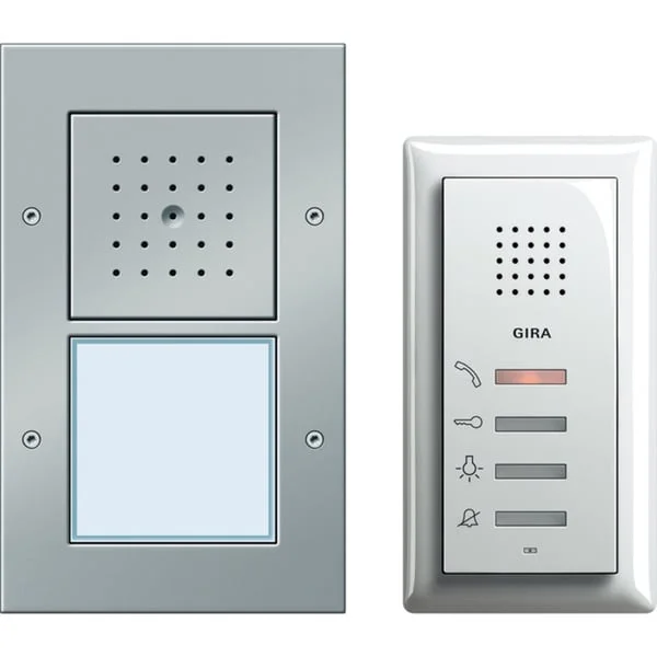 Gira Einfamilienhaus-Paket Audio mit Steuergerät, Türstation und Wohnungsstation System 55, Türsprechanlage (weiß (glänzend), Retail)