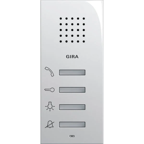 Gira Wohnungsstation Freisprechen Aufputz Kunststoff System 55 mit Schaltfunktionen und Freisprechen (weiß (glänzend), Retail)
