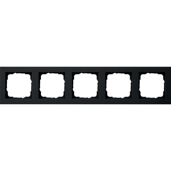 Gira Abdeckrahmen fünffach, lackiert, matt, Kunststoff, Unterputzmontage, Schutzart IP20 (schwarz (matt), Retail)