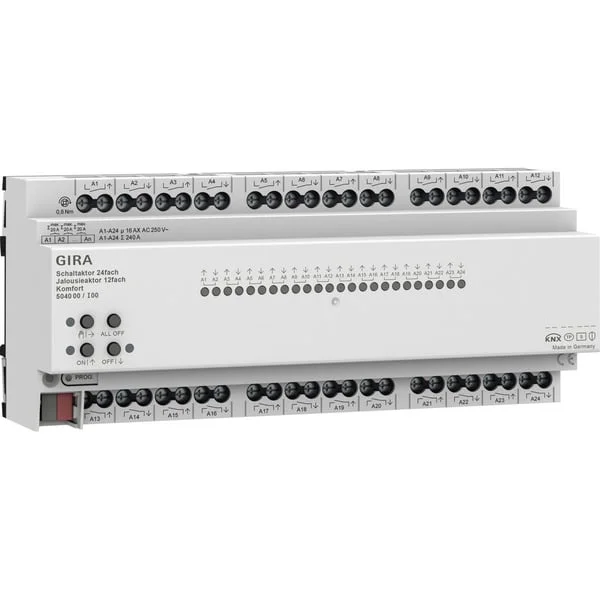 Gira Schaltaktor 24-fach 16 Ampere und Jalousieaktor 12-fach 16 Ampere Komfort für KNX (Retail)