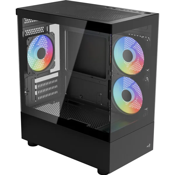 Aerocool Viewport Mini-G-BK-v4 ARGB, Tower-Gehäuse (schwarz, Tempered Glass x 2)
