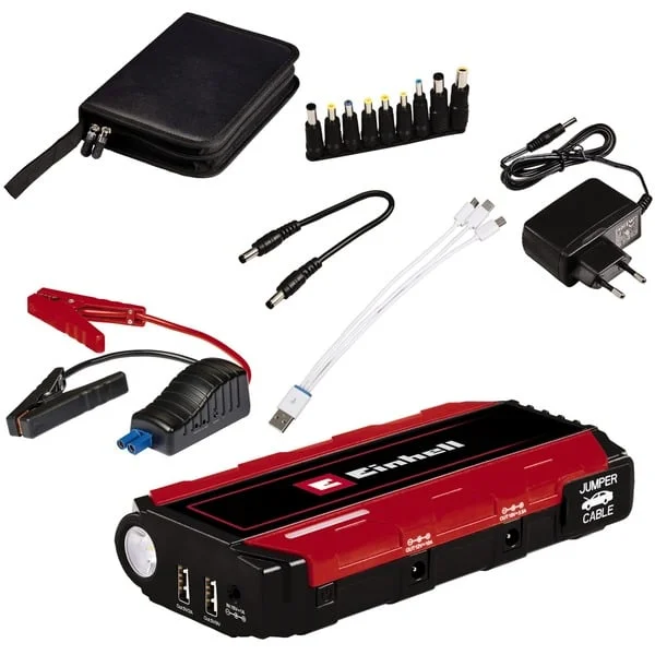 EINHELL Jump-Start Powerbank CE-JS 12/1 (rot/schwarz, Starthilfe für Benziner und Diesel)