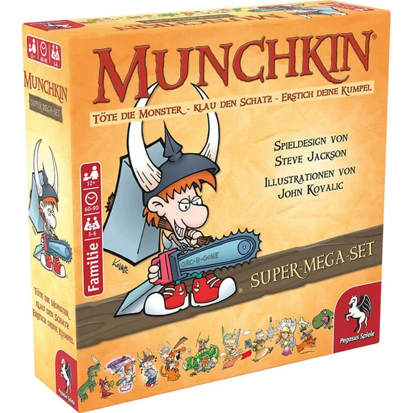 Pegasus Munchkin Fantasy Super-Mega-Set, Kartenspiel (Basisspiel inkl. 1 Erweiterung)