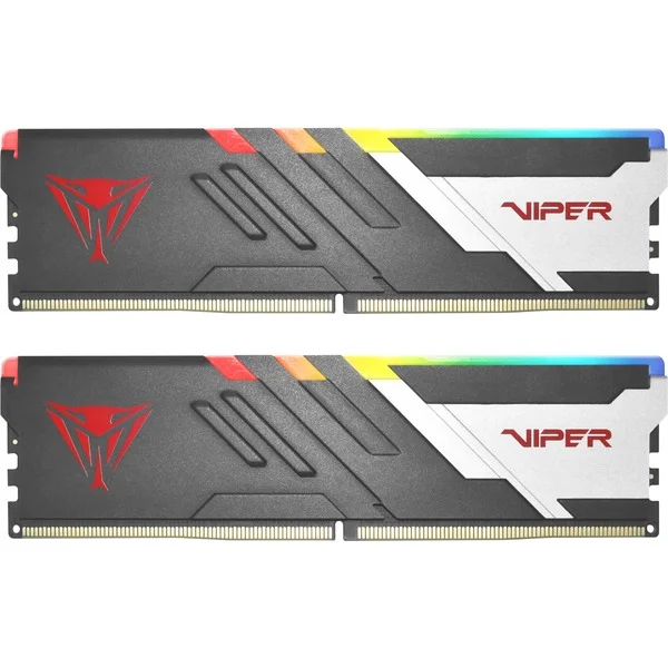 Patriot DIMM 32 GB DDR5-5600 (2x 16 GB) Dual-Kit, Arbeitsspeicher (schwarz/weiß, PVVR532G560C36K, Viper Venom RGB, INTEL XMP)