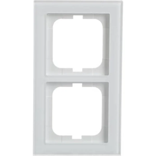 Busch-Jaeger Rahmen zwei-fach, Designlinie Busch-axcent pur, Glas, glänzend, Schutzart IP20 (weiß (glänzend), Retail)