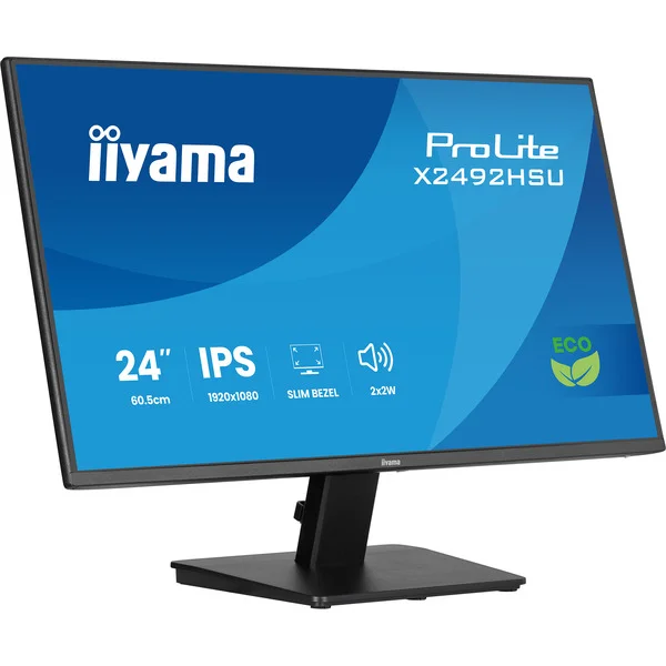 iiyama Prolite X2492HSU-B1, LED-Monitor (60.5 cm (24 Zoll), schwarz (matt), FullHD, IPS, HDMI, DP, USB-Hub, 120Hz Panel)