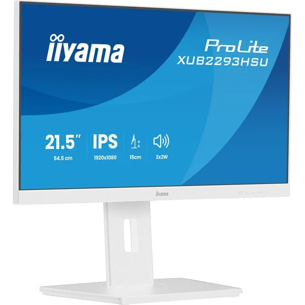 iiyama Prolite XUB2293HSU-W7, LED-Monitor (54.5 cm (21.5 Zoll), weiß (matt), FullHD, IPS, Adaptive-Sync, Einstellbarer Standfuß, 100Hz Panel)