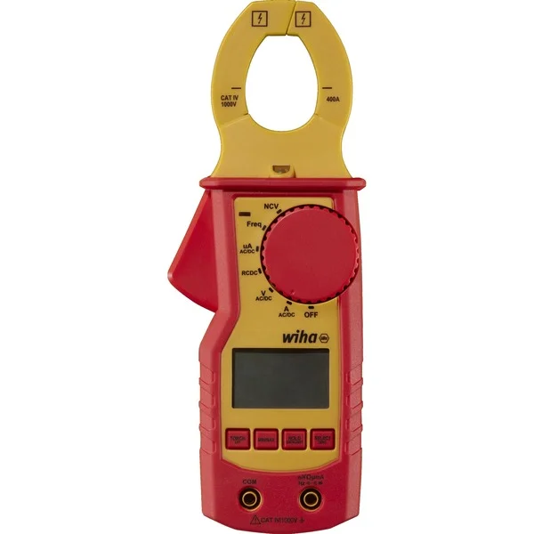 Wiha Strommesszange 45219, bis 1.000 V AC, Messgerät (rot/gelb, kontaktlose Einhandprüfung)