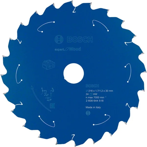 Bosch Professional EXPERT Wood Kreissägeblatt, Ø 216mm, 24Z (Bohrung 30mm, für Akku-Kappsägen)