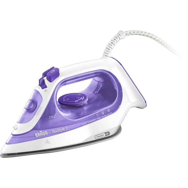 Braun TexStyle 3 SI 3042 VI, Dampfbügeleisen (weiß/violett)