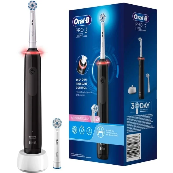 Oral-B Pro 3 3000 Sensitive Clean, Elektrische Zahnbürste (schwarz/weiß)