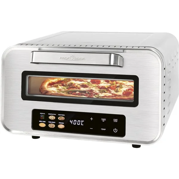ProfiCook PC-PO 1323 Edelstahl, Pizzaofen (edelstahl (gebürstet), bis 2.100 Watt, für Pizza Ø 31,5cm, inkl. Pizzaschieber)
