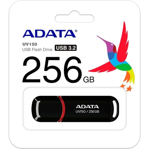 ADATA UV150 256 GB, USB-Stick (schwarz/rot, USB-A 3.2 Gen 1)