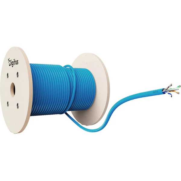 Digitus Professional Cat.6a U/UTP Verlegekabel simplex, B2ca (blau, 500 Meter Trommel)