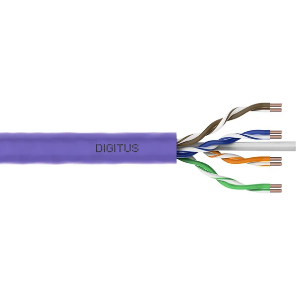 Digitus Professional Cat.6 U/UTP Verlegekabel simplex, Cca (violett, 100 Meter Rolle)