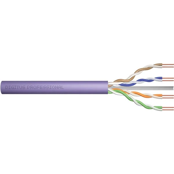 Digitus Professional Cat.6 U/UTP Verlegekabel simplex, Cca (violett, 305 Meter Easy Pull Box)