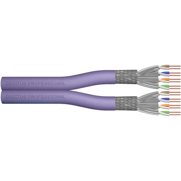 Digitus Professional Cat.6 U/UTP Verlegekabel Duplex, Dca-s2,d2,a1 (violett, 500 Meter Trommel)
