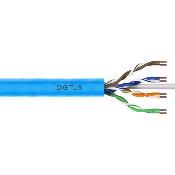 Digitus Professional Cat.6a U/UTP Verlegekabel simplex, Cca (blau, 305 Meter Easy Pull Box)