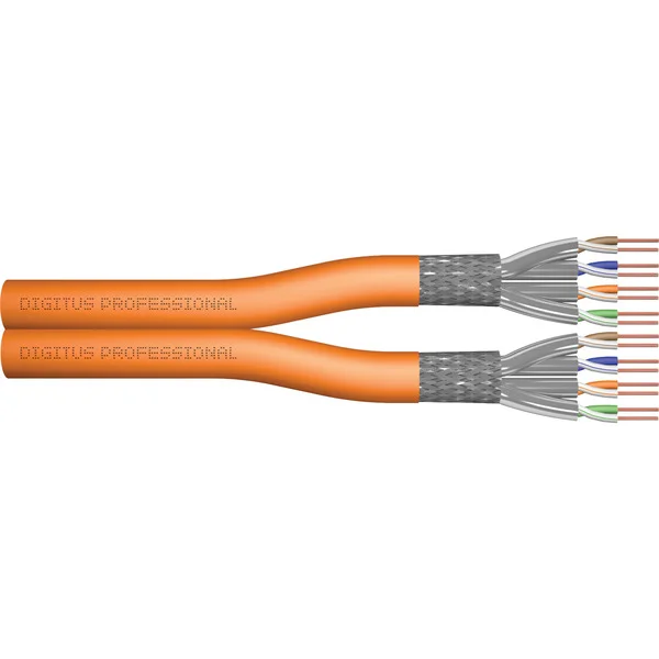 Digitus Professional Cat.7 S/FTP Verlegekabel Duplex, B2ca (orange, 500 Meter Trommel)