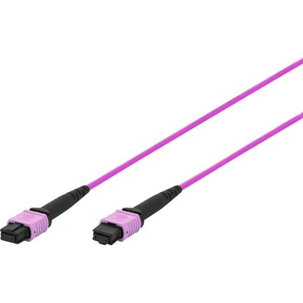 Digitus Glasfaser-Patchkabel, MPO Buchse, OM4, Methode A (violett, 20 Meter)