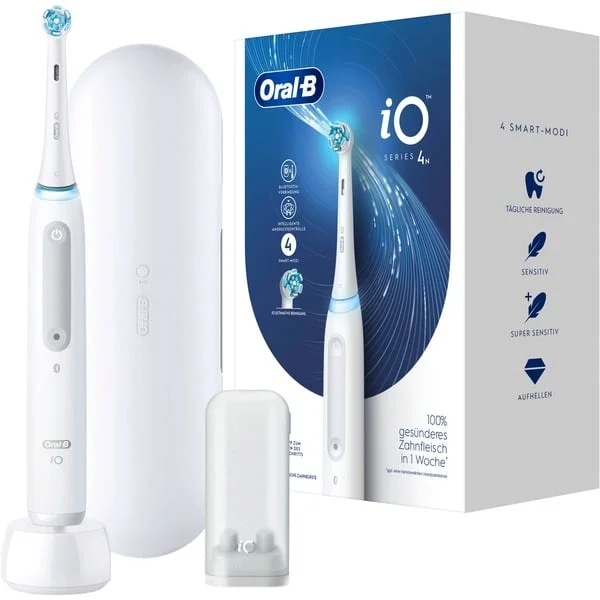 Oral-B iO Series 4, Elektrische Zahnbürste (weiß, Quite White)