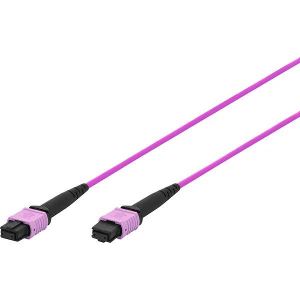 Digitus Glasfaser-Patchkabel, MPO Buchse, OM4, Methode A (violett, 1 Meter)