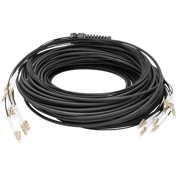 Digitus Glasfaser Universal Breakout Kabel, Duplex, LC/UPC Stecker, Multimode OM4 (schwarz, 30 Meter, vorkonfektioniert)