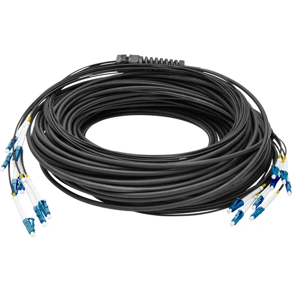 Digitus Glasfaser Universal Breakout Kabel, Duplex, LC/UPC Stecker, Singlemode OS2 (schwarz, 30 Meter, vorkonfektioniert)