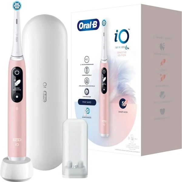 Oral-B iO Series 6, Elektrische Zahnbürste (rosa, Pink Sand)